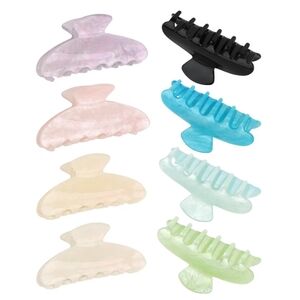 Multicolor 8 Pcs Acrylic Hair Claw Clips